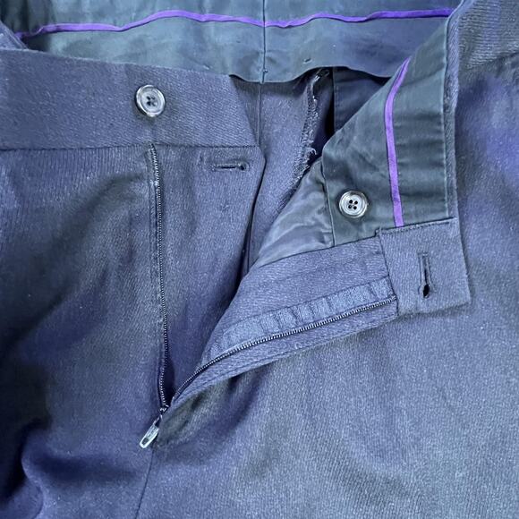 Ralph Lauren Purple Label Pants Mens 34 Gray Wool Dress Flat Front Made Italy - Picture 5 of 15